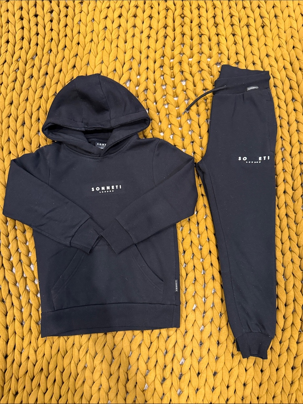 Kids Black Hoodie & Joggers Set